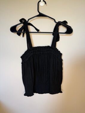 NWOT Rip Curl Black Smocked Tie-Strap Camisole